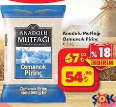 ANADOLU MUTFAĞI OSMANCIK PİRİNÇ 1 KG fiyat ve kampanya bilgisi